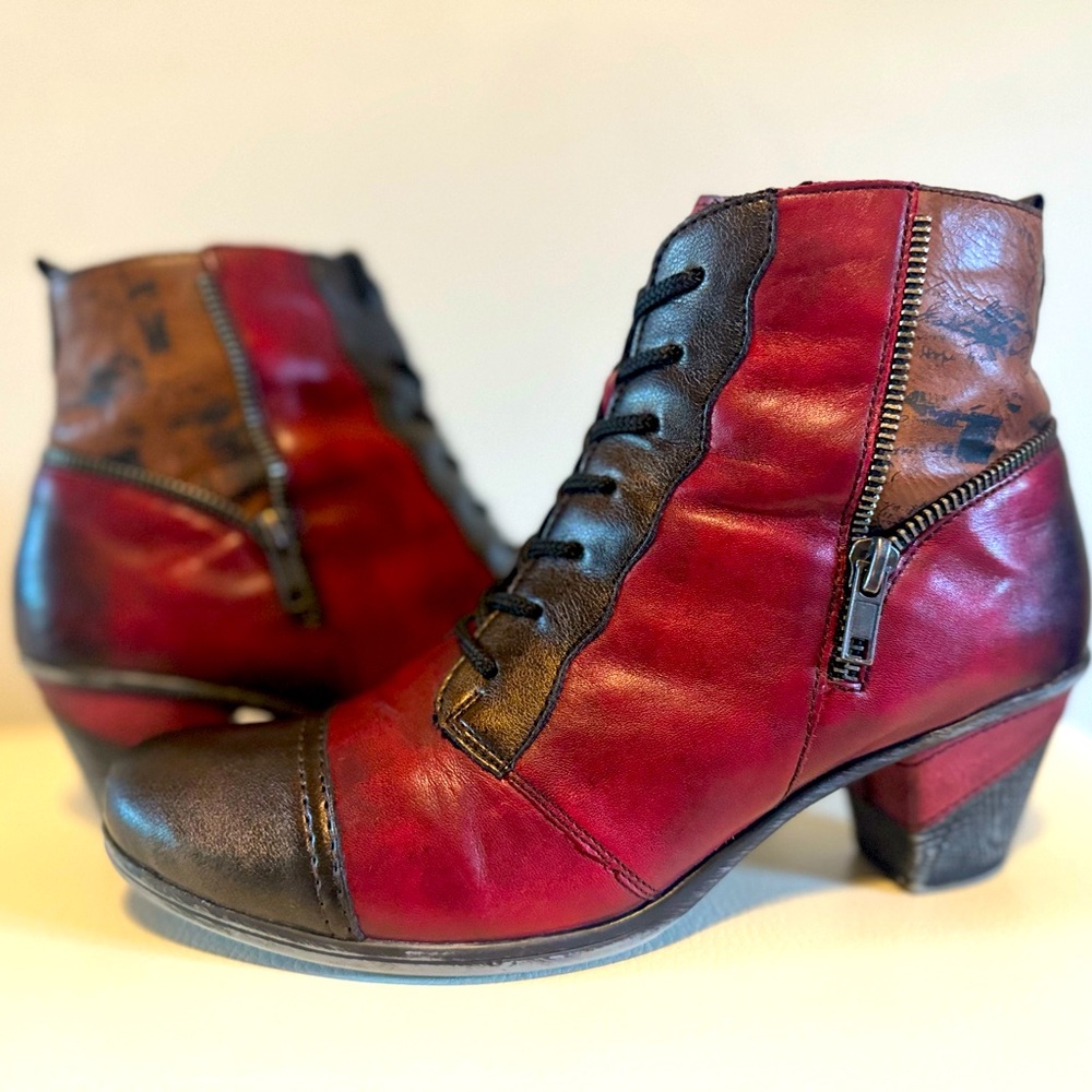 REMONTE 8782-35 Genuine leather Unique European design short boot. Women’s sz 40